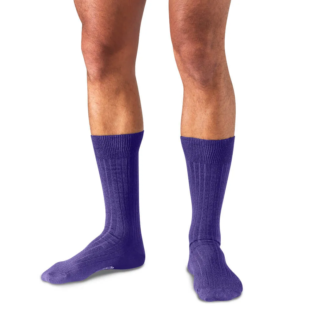 Purple Merino Wool Mid Calf Dress Socks sold by Boardroom Socks
