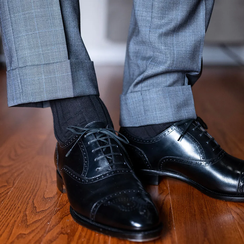 Black Cotton Over the Calf Dress Socks sold by Boardroom Socks product image thumbnail 4