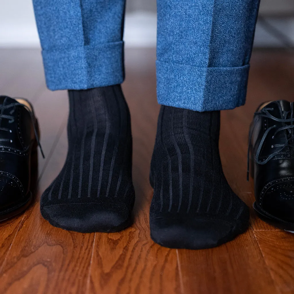 Black Cotton Over the Calf Dress Socks sold by Boardroom Socks product image thumbnail 2