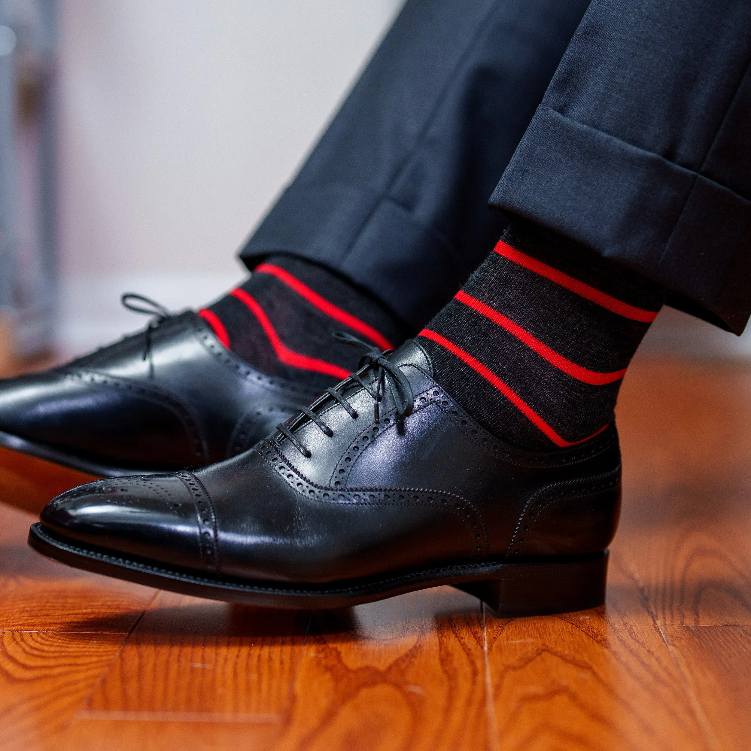 Merino Wool Mid-Calf Patterned Dress Socks - 6 Pair Gift Box sold by Boardroom Socks product image thumbnail 4