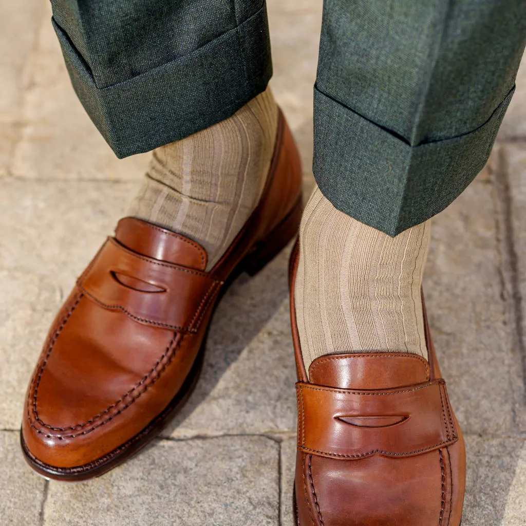 Khaki Cotton Over the Calf Dress Socks sold by Boardroom Socks product image thumbnail 2