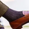Brown Merino Wool Over the Calf Dress Socks sold by Boardroom Socks