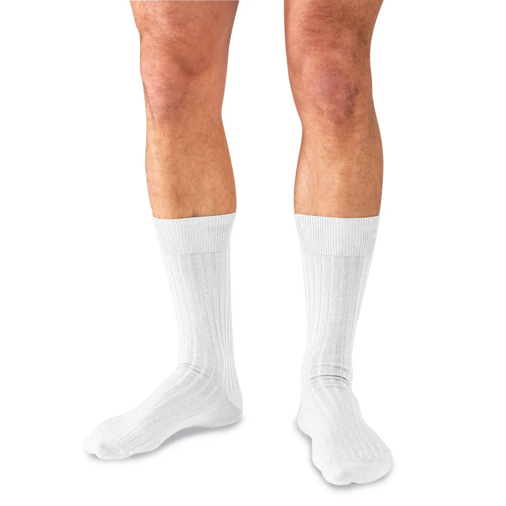 White Cotton Mid Calf Dress Socks sold by Boardroom Socks