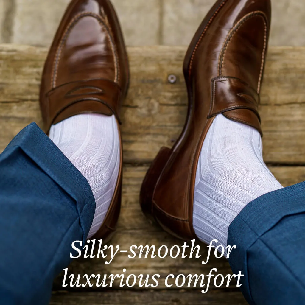 White Cotton Mid Calf Dress Socks sold by Boardroom Socks product image thumbnail 2