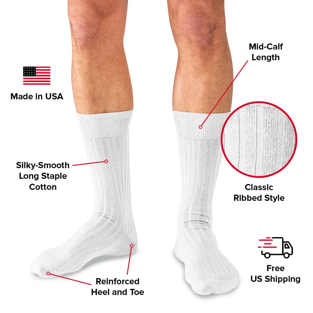 White Cotton Mid Calf Dress Socks sold by Boardroom Socks product image thumbnail 3