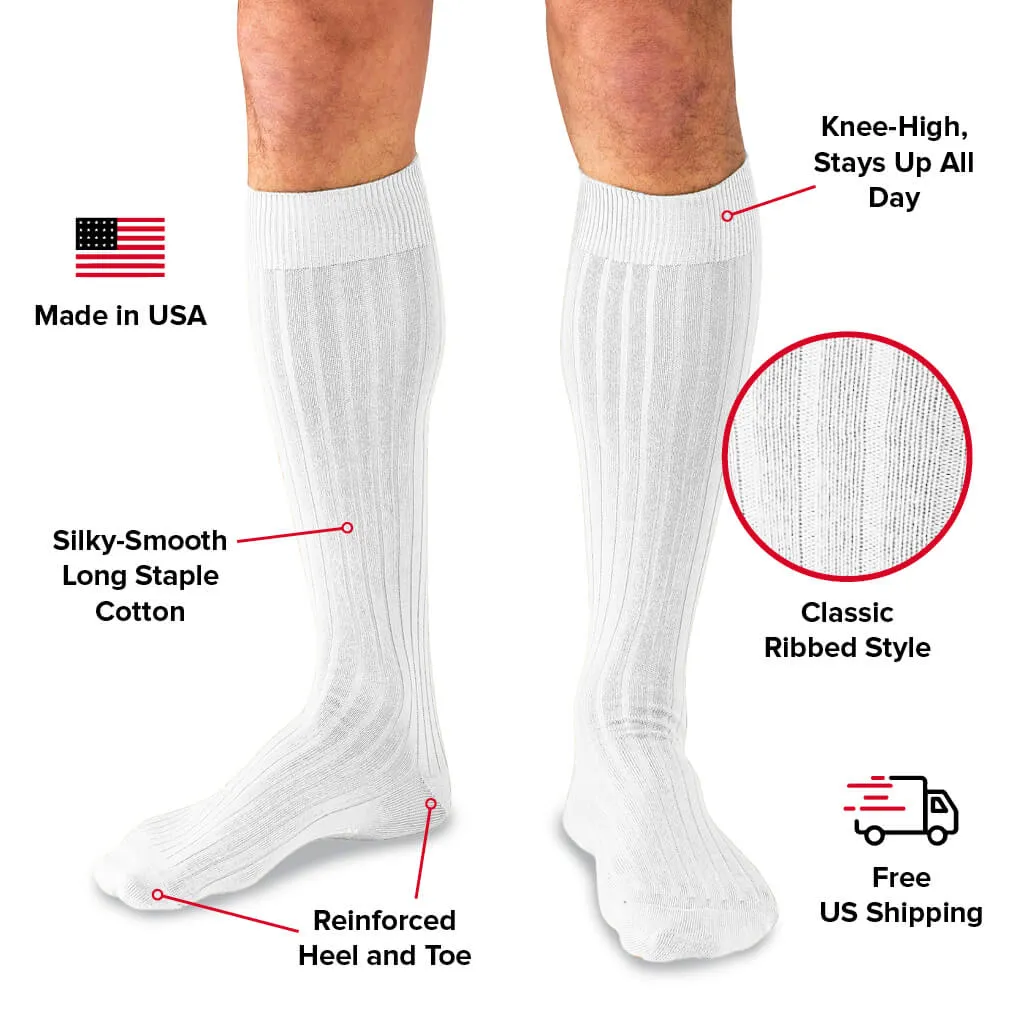 White Cotton Over the Calf Dress Socks sold by Boardroom Socks product image thumbnail 3