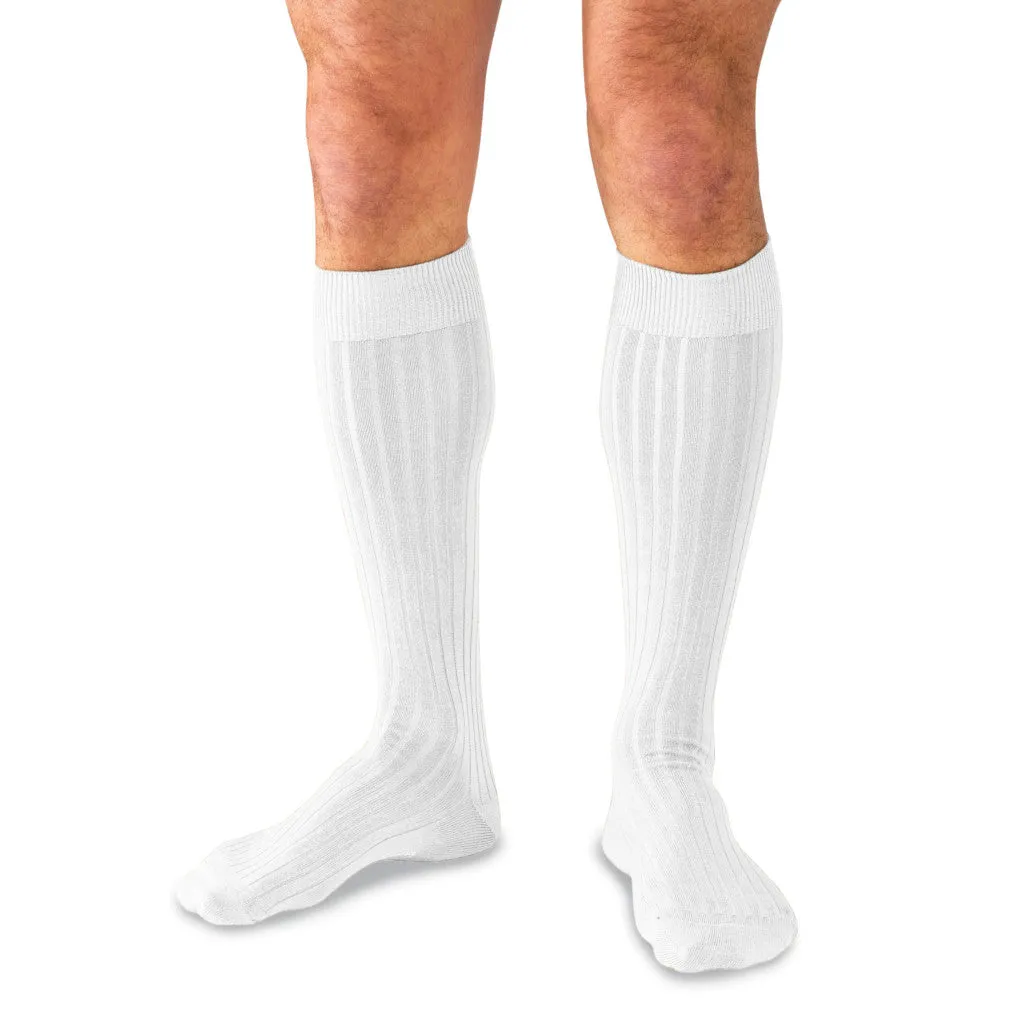 White Cotton Over the Calf Dress Socks sold by Boardroom Socks