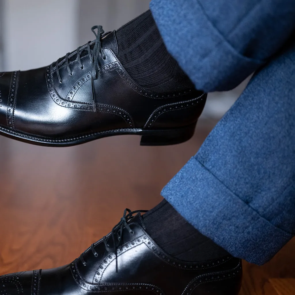 Black Cotton Mid Calf Dress Socks sold by Boardroom Socks product image thumbnail 2