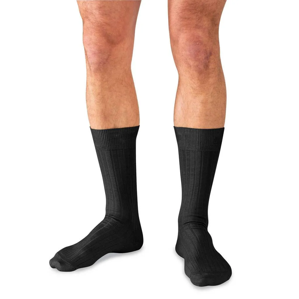 Black Cotton Mid Calf Dress Socks sold by Boardroom Socks