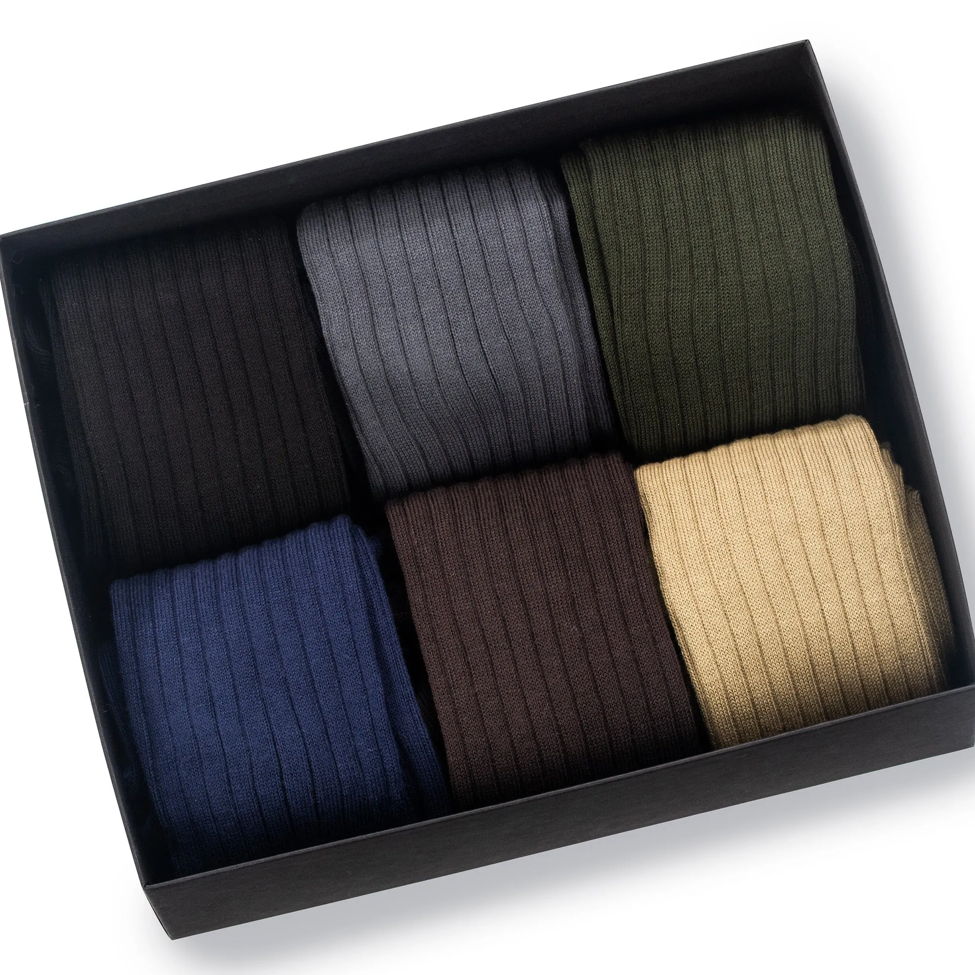 Cotton Over the Calf Dress Socks - 6 Pair Gift Box sold by Boardroom Socks