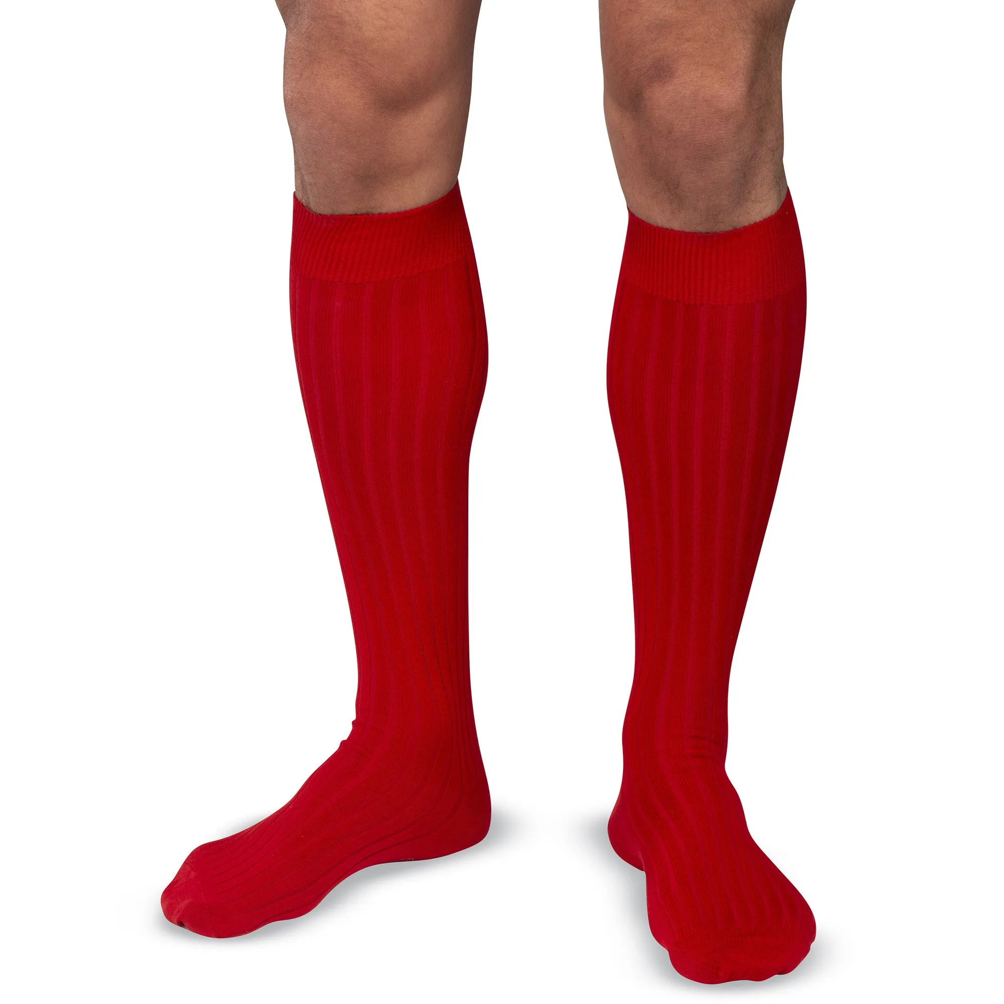 Red Cotton Over the Calf Dress Socks sold by Boardroom Socks