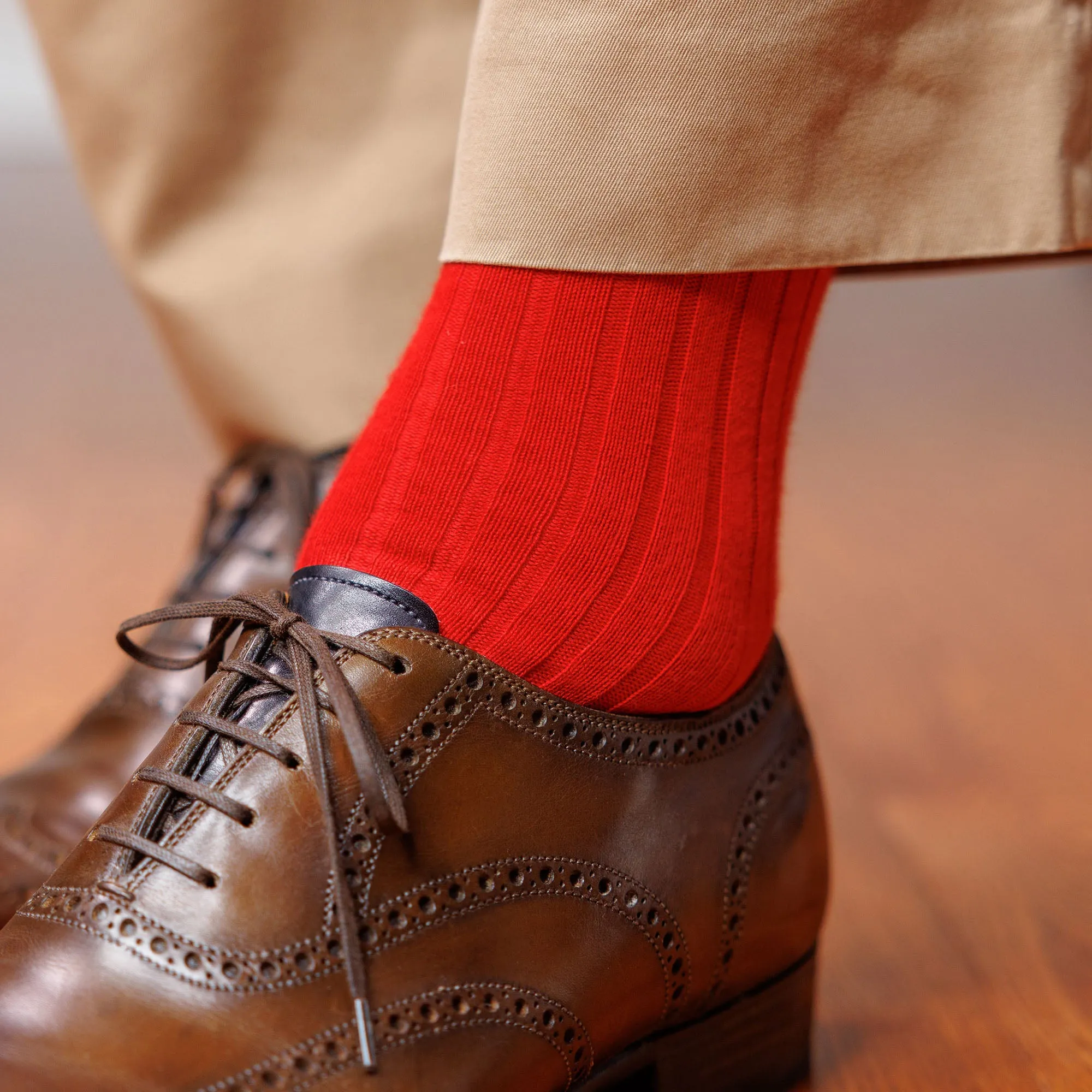 Red Cotton Over the Calf Dress Socks sold by Boardroom Socks product image thumbnail 2