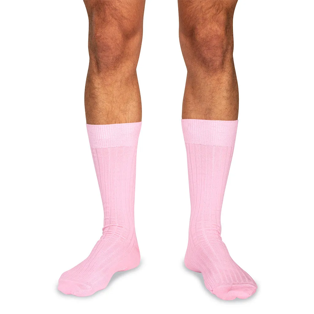 Pink Merino Wool Mid Calf Dress Socks sold by Boardroom Socks