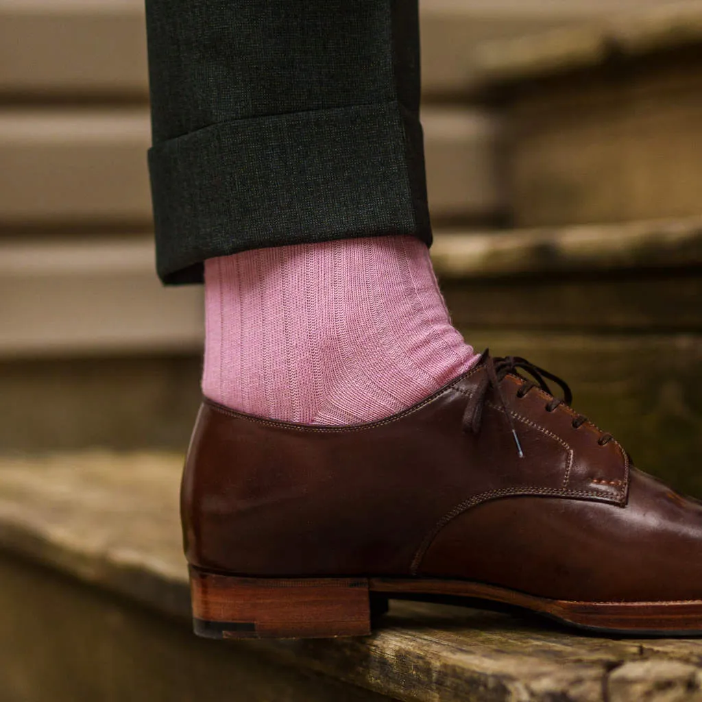 Pink Merino Wool Mid Calf Dress Socks sold by Boardroom Socks product image thumbnail 4