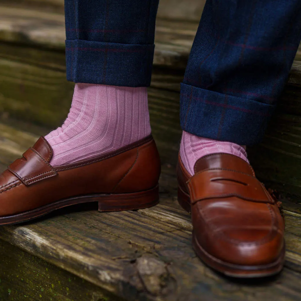 Pink Merino Wool Mid Calf Dress Socks sold by Boardroom Socks product image thumbnail 2