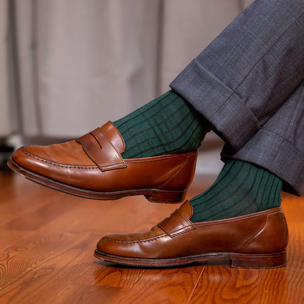 Forest Green Cotton Mid Calf Dress Socks sold by Boardroom Socks product image thumbnail 5