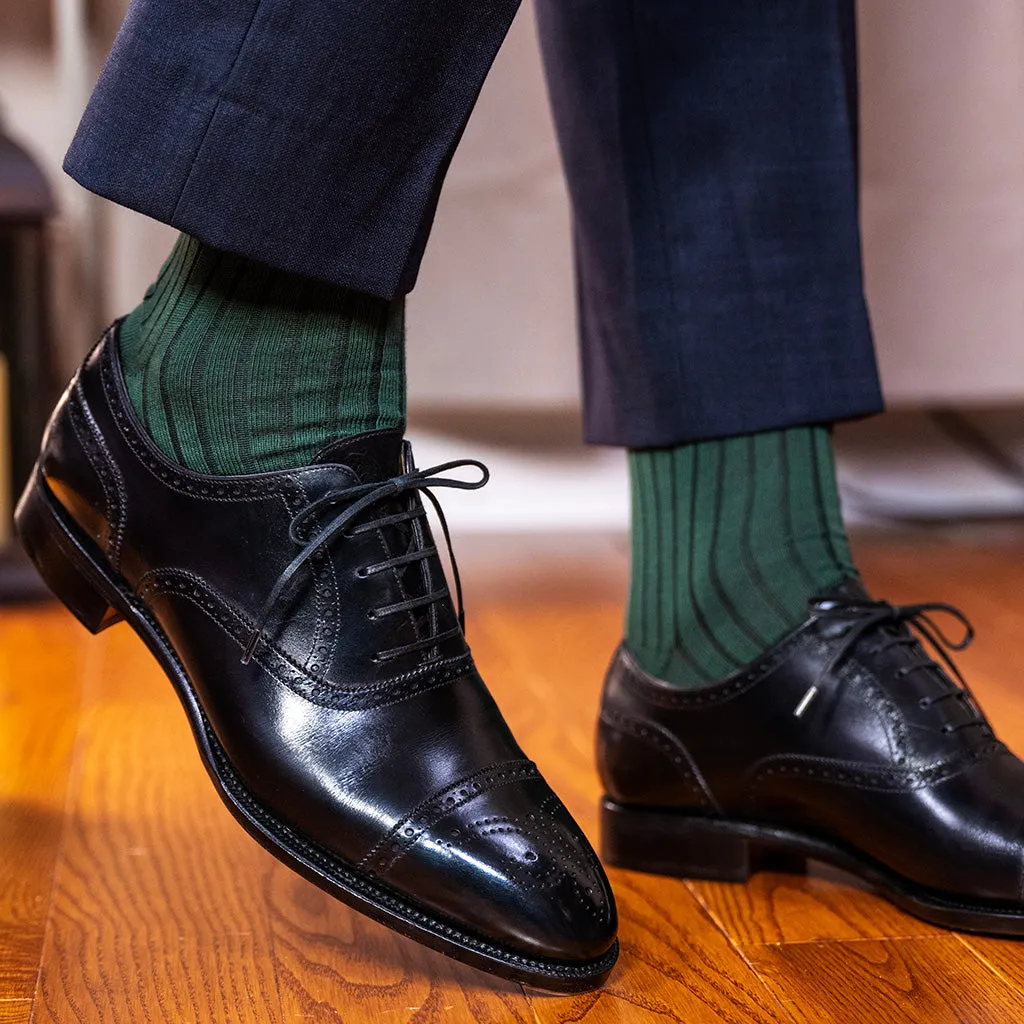 Forest Green Cotton Mid Calf Dress Socks sold by Boardroom Socks product image thumbnail 2