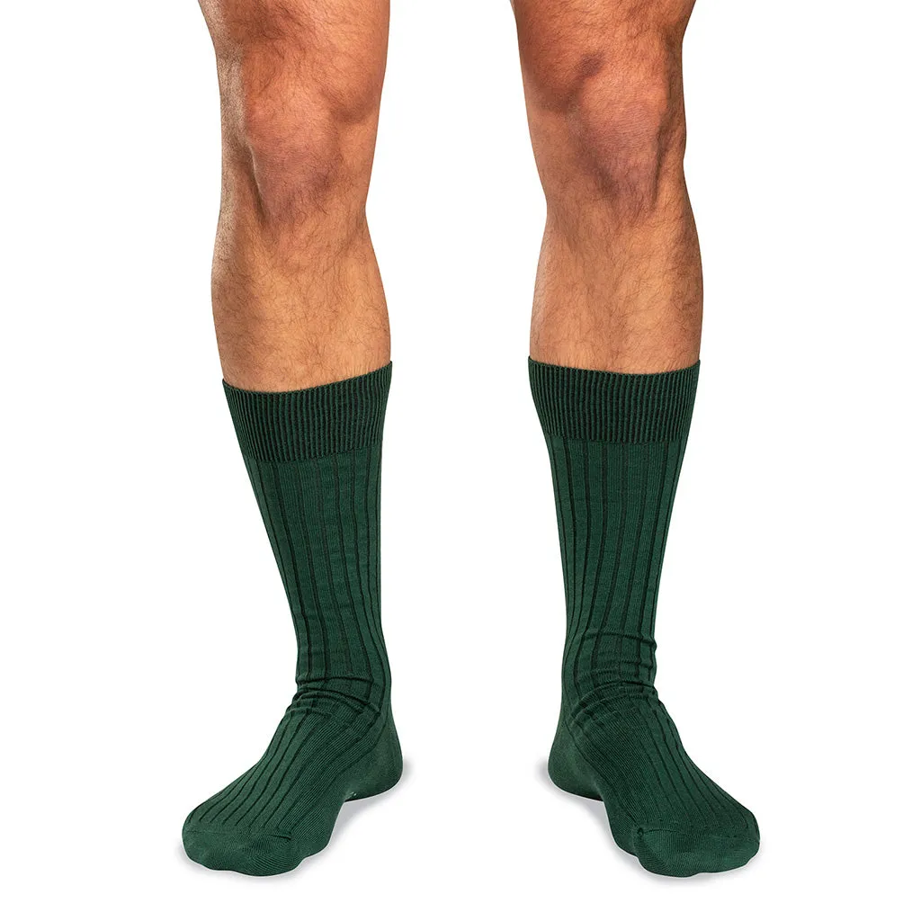 Forest Green Cotton Mid Calf Dress Socks sold by Boardroom Socks
