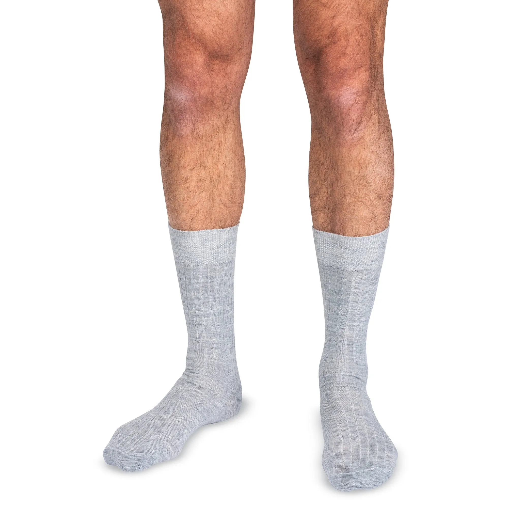 Light Grey Heather Merino Wool Mid Calf Dress Socks sold by Boardroom Socks