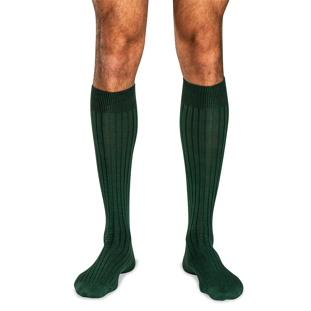 Forest Green Cotton Over the Calf Dress Socks sold by Boardroom Socks