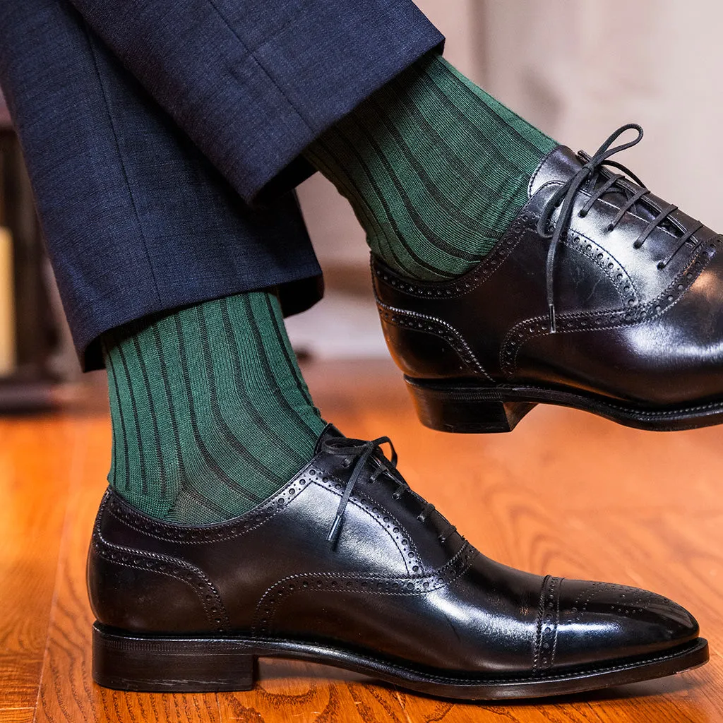 Forest Green Cotton Over the Calf Dress Socks sold by Boardroom Socks product image thumbnail 3