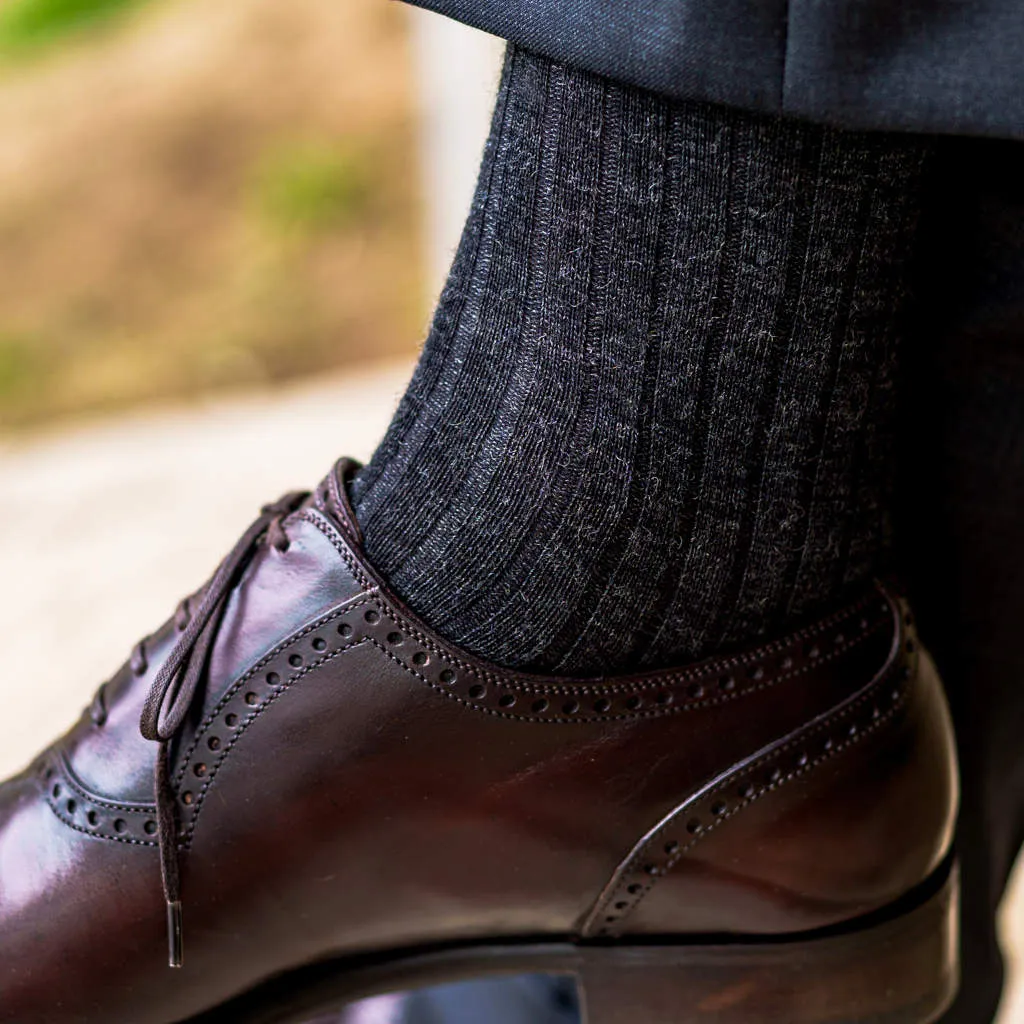Charcoal Merino Wool Over the Calf Dress Socks sold by Boardroom Socks product image thumbnail 2