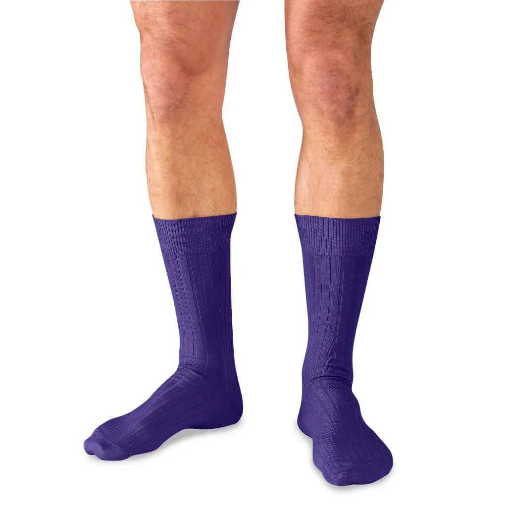Purple Cotton Mid Calf Dress Socks sold by Boardroom Socks