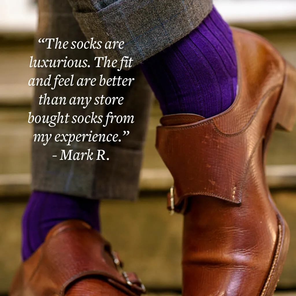 Purple Cotton Mid Calf Dress Socks sold by Boardroom Socks product image thumbnail 3
