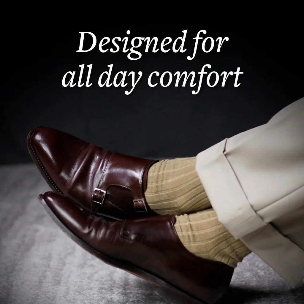 Khaki Merino Wool Over the Calf Dress Socks sold by Boardroom Socks product image thumbnail 4