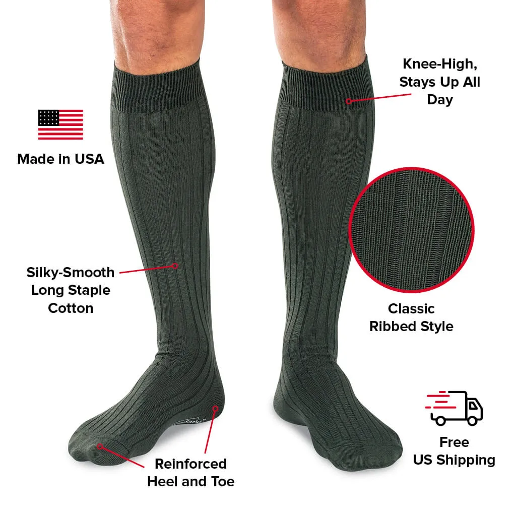 Olive Cotton Over the Calf Dress Socks sold by Boardroom Socks product image thumbnail 3