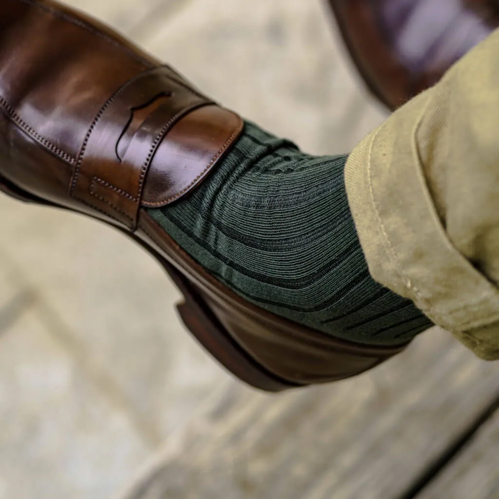 Olive Cotton Over the Calf Dress Socks sold by Boardroom Socks product image thumbnail 2