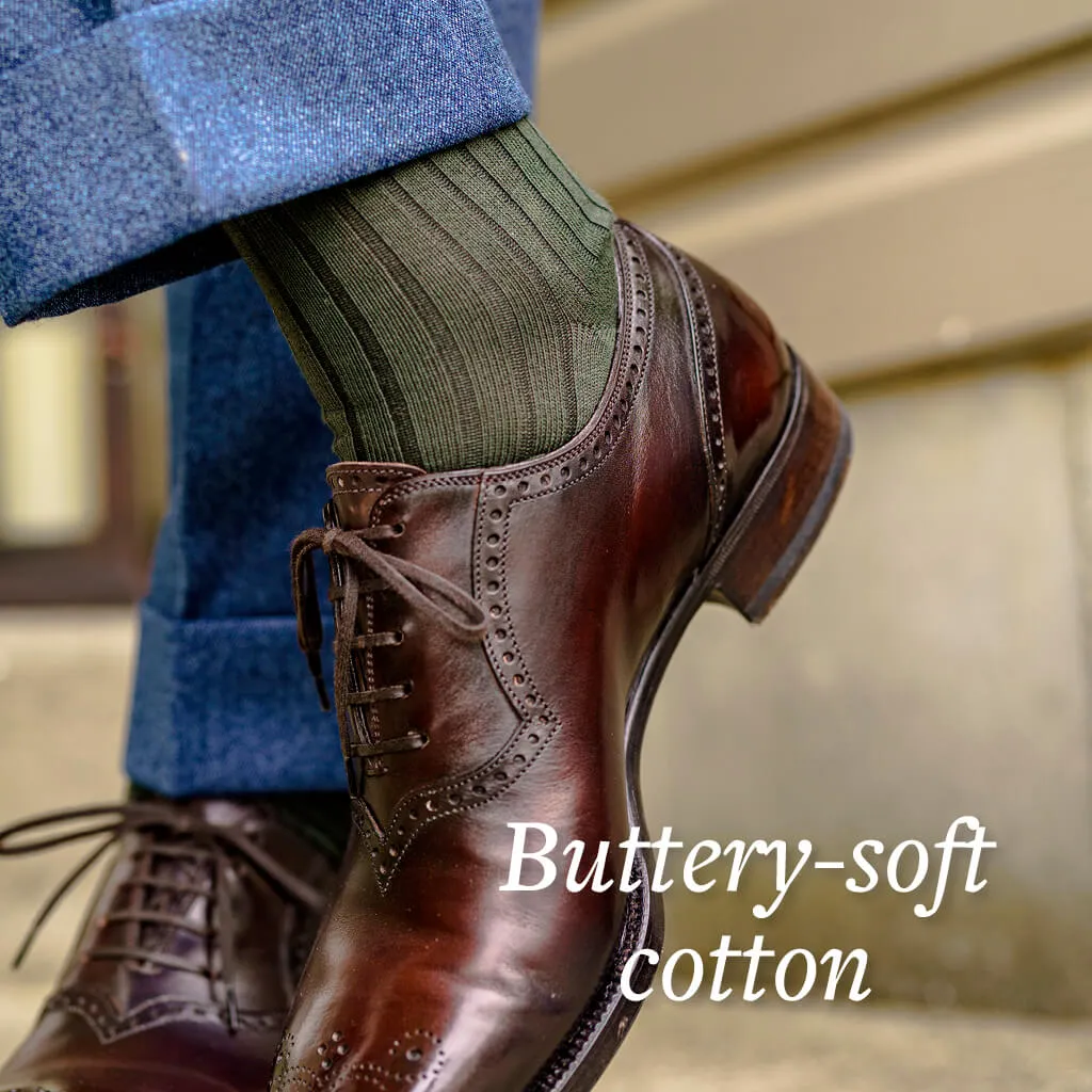 Olive Cotton Over the Calf Dress Socks sold by Boardroom Socks product image thumbnail 5