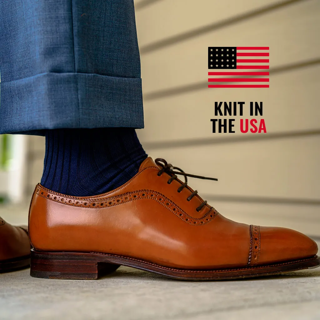 Navy Cotton Mid Calf Dress Socks sold by Boardroom Socks product image thumbnail 5