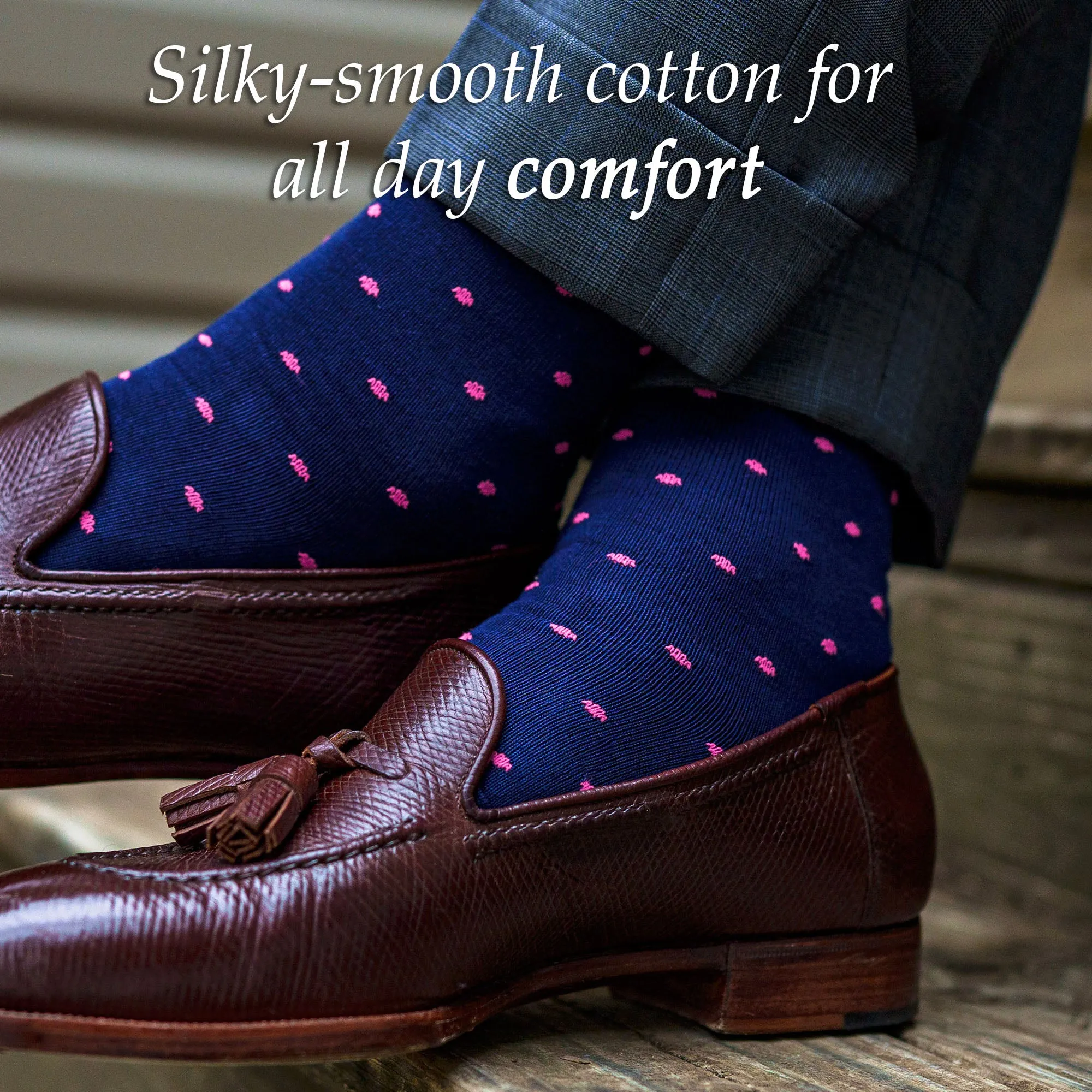 Cotton Over the Calf Patterned Dress Socks - 6 Pair Gift Box sold by Boardroom Socks product image thumbnail 3