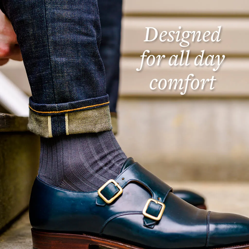 Grey Cotton Over the Calf Dress Socks sold by Boardroom Socks product image thumbnail 5