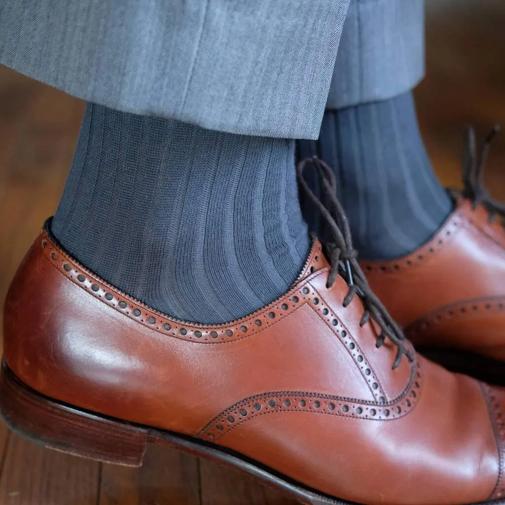 Grey Cotton Over the Calf Dress Socks sold by Boardroom Socks product image thumbnail 2