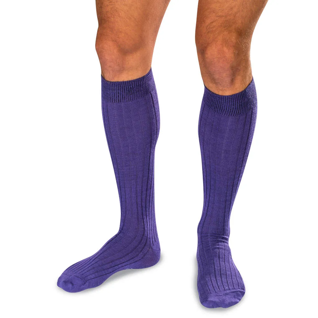 Purple Merino Wool Over the Calf Dress Socks sold by Boardroom Socks