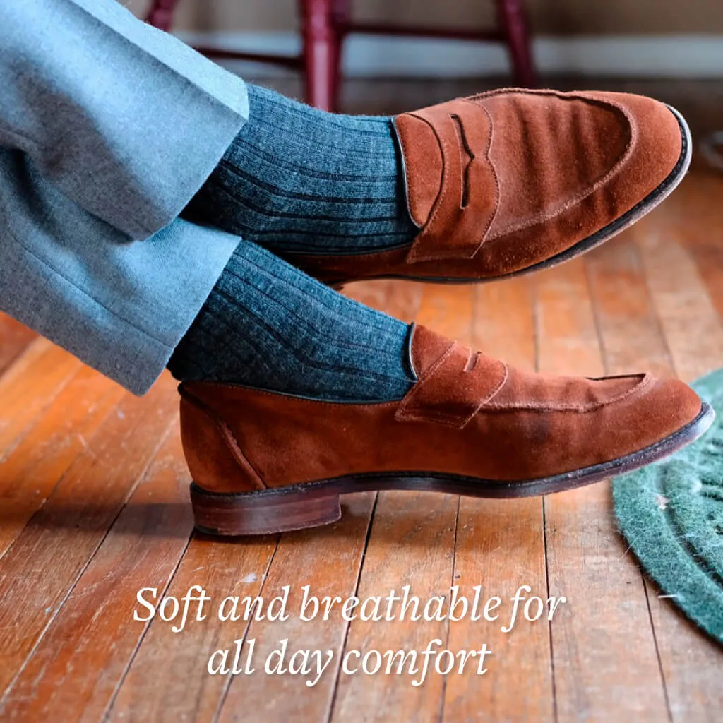 Grey Heather Merino Wool Mid Calf Dress Socks sold by Boardroom Socks product image thumbnail 4