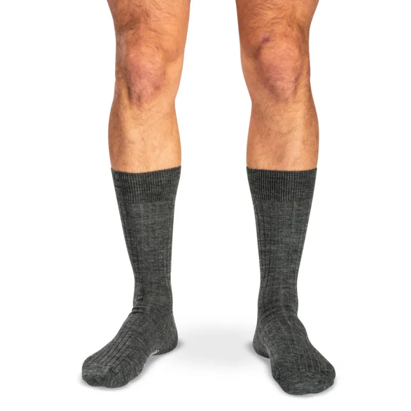 Grey Heather Merino Wool Mid Calf Dress Socks sold by Boardroom Socks