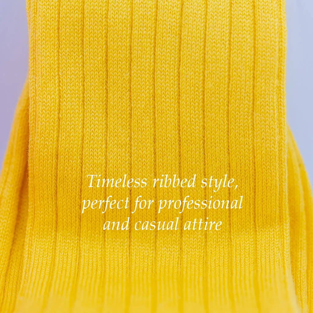 Yellow Cotton Mid Calf Dress Socks sold by Boardroom Socks product image thumbnail 5