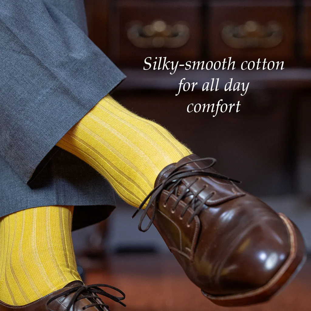 Yellow Cotton Mid Calf Dress Socks sold by Boardroom Socks product image thumbnail 4