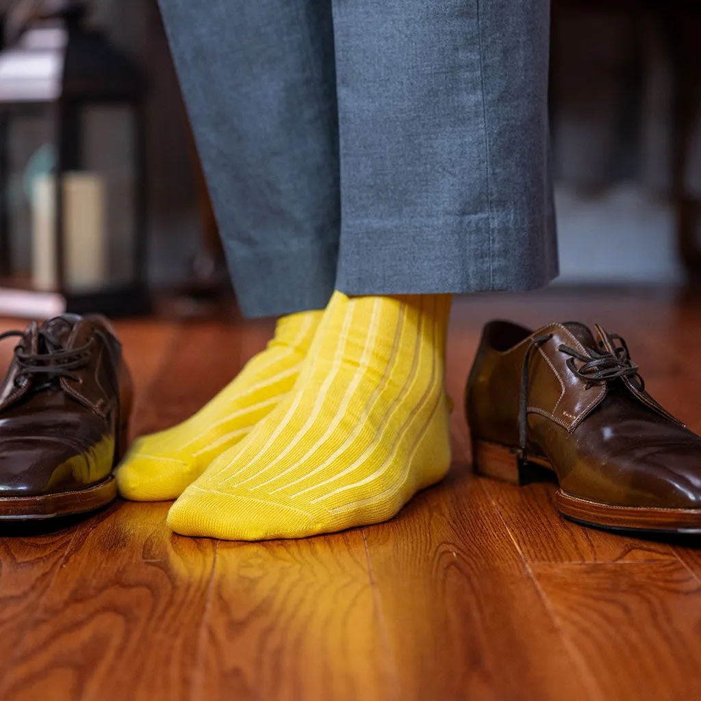 Yellow Cotton Mid Calf Dress Socks sold by Boardroom Socks product image thumbnail 2
