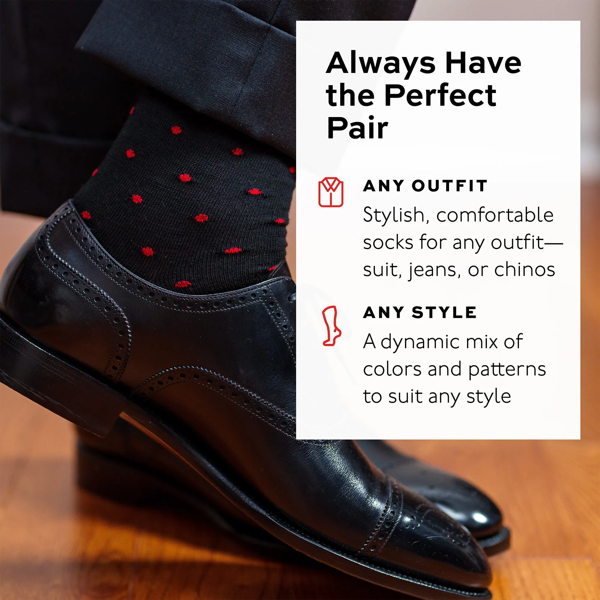 Merino Wool Mid-Calf Patterned Dress Socks - 6 Pair Gift Box sold by Boardroom Socks product image thumbnail 4