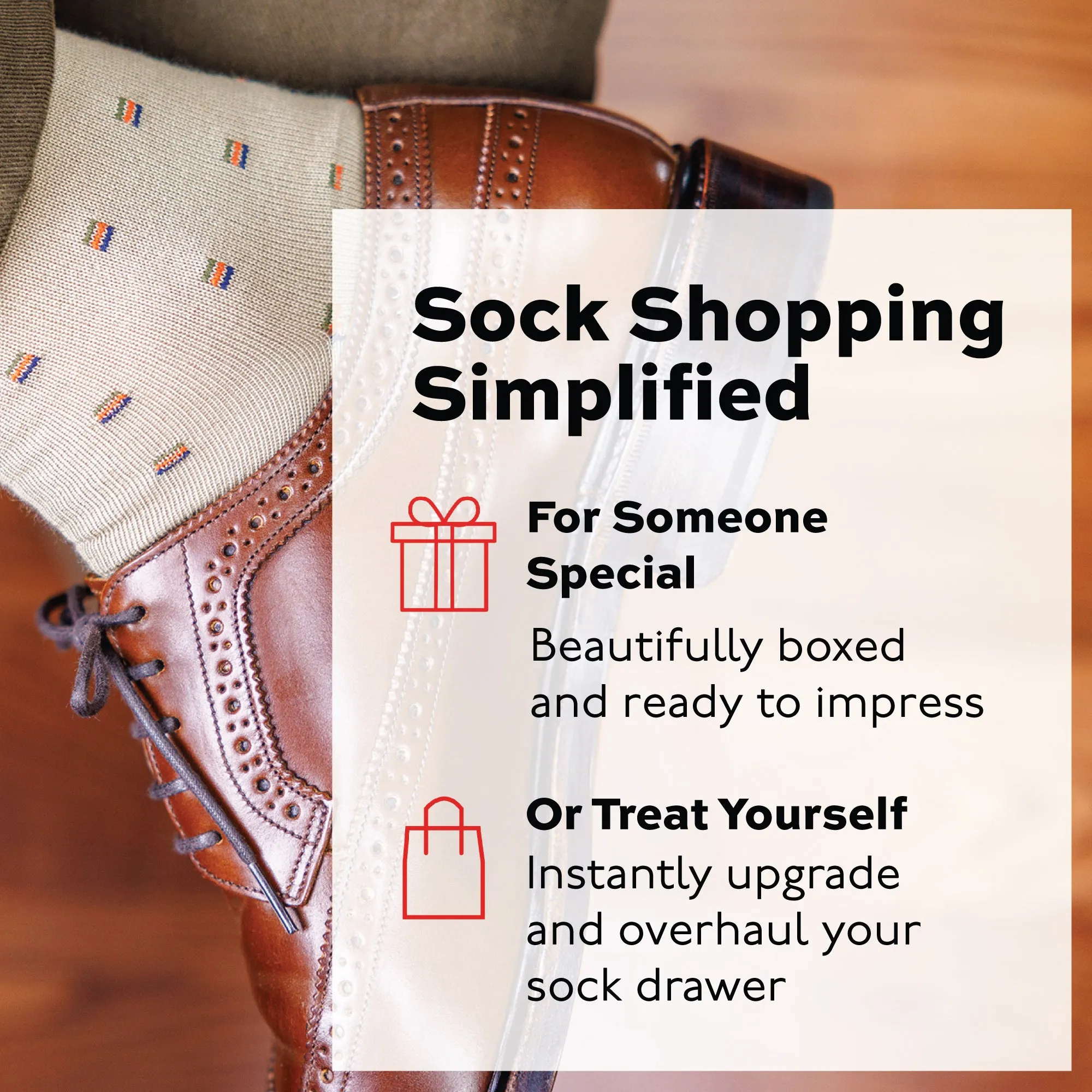 Cotton Over the Calf Patterned Dress Socks - 6 Pair Gift Box sold by Boardroom Socks product image thumbnail 3