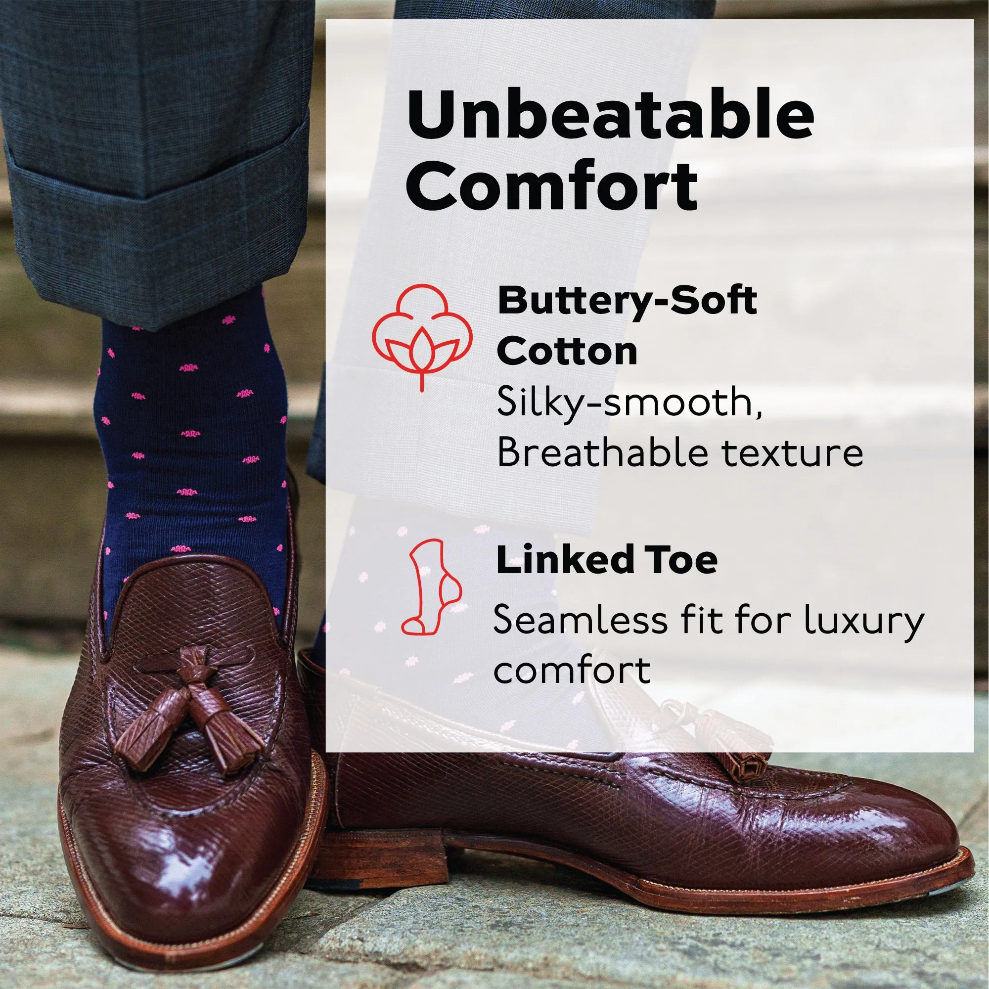 Cotton Over the Calf Patterned Dress Socks - 6 Pair Gift Box sold by Boardroom Socks product image thumbnail 4