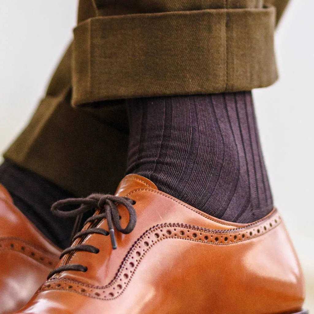 Brown Cotton Over the Calf Dress Socks sold by Boardroom Socks product image thumbnail 3