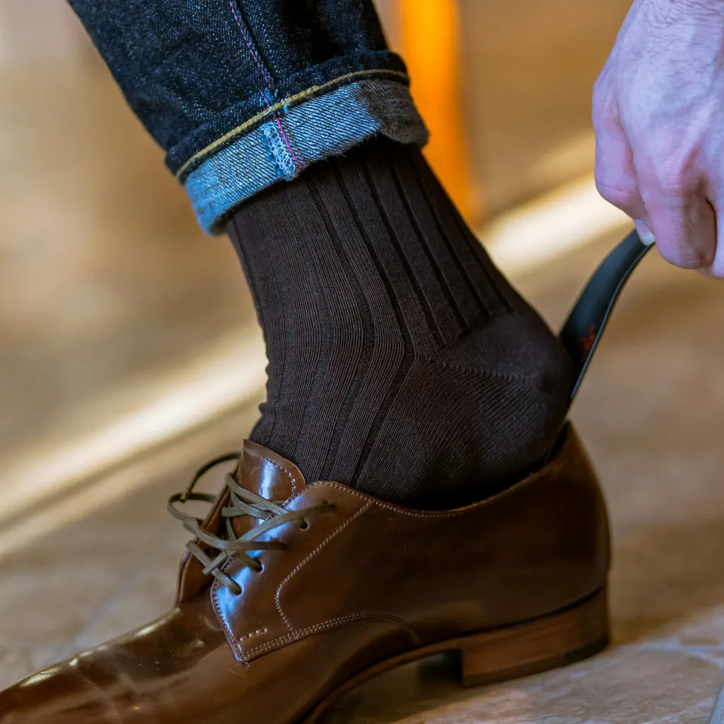 Brown Cotton Over the Calf Dress Socks sold by Boardroom Socks product image thumbnail 2