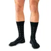 Purple Square Knots on Black Merino Wool Mid-Calf Dress Socks sold by Boardroom Socks