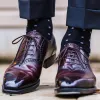 Purple Square Knots on Black Merino Wool Mid-Calf Dress Socks sold by Boardroom Socks