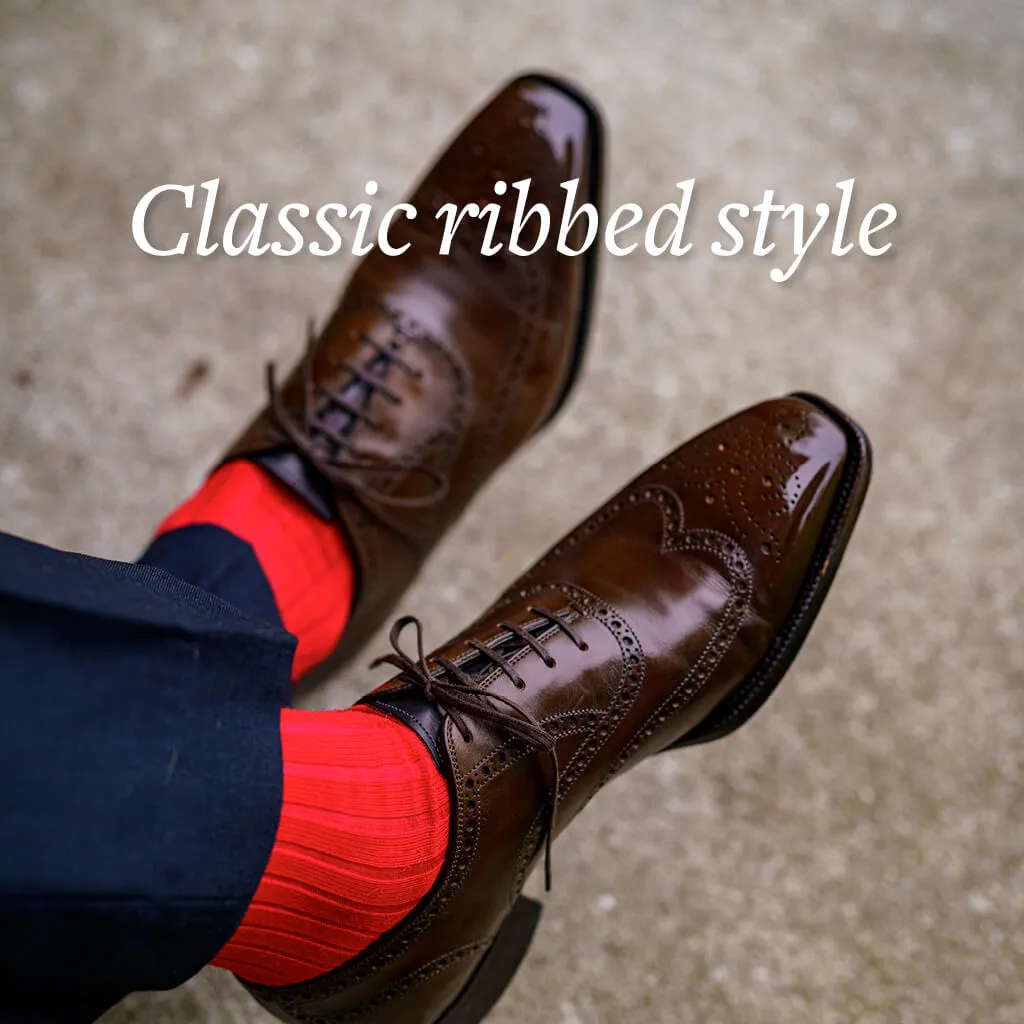 Red Merino Wool Over the Calf Dress Socks sold by Boardroom Socks product image thumbnail 4